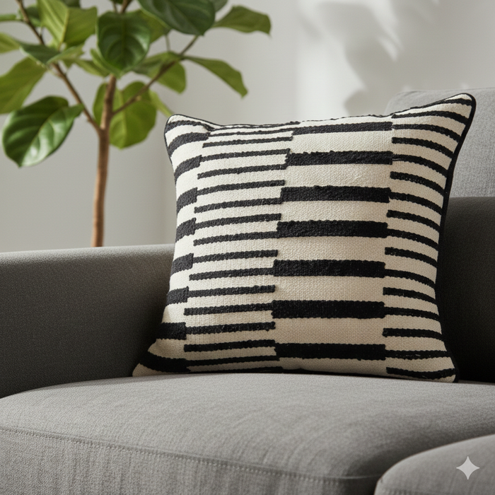 HINNOYA - Coussin en coton velours blanc OEKO-TEX® 45 x 45