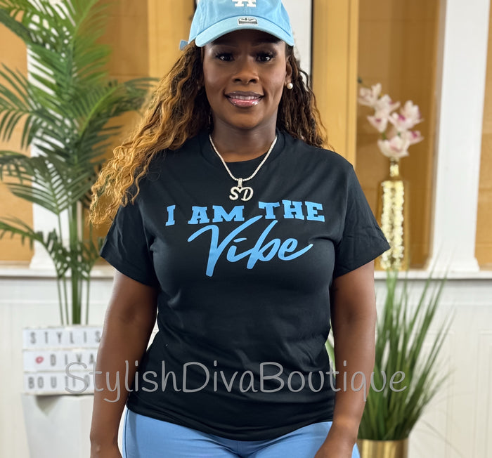 I AM the Vibe Graphic Tee (Columbia Blue Print)