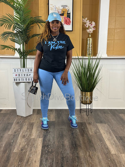 I AM the Vibe Graphic Tee (Columbia Blue Print)
