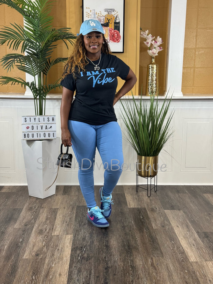 I AM the Vibe Graphic Tee (Columbia Blue Print)
