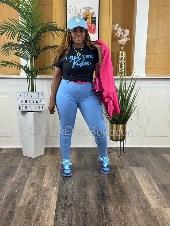 I AM the Vibe Graphic Tee (Columbia Blue Print)