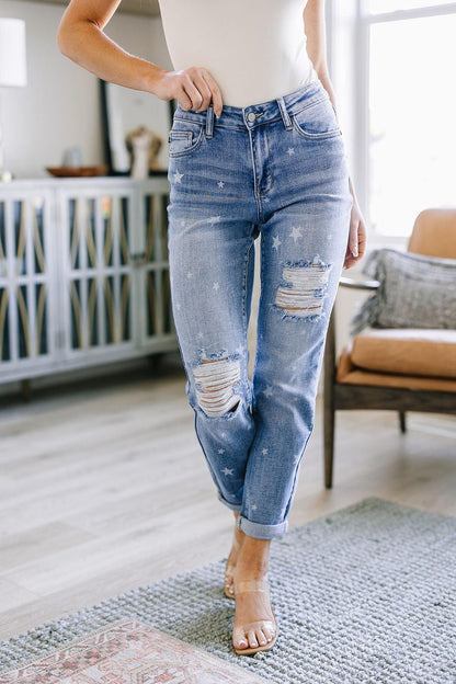 Hazel Blues® |  Juliet Star Crossed Boyfriend Jeans