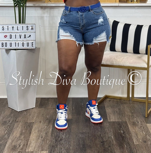 Kya Distessed Denim Shorts