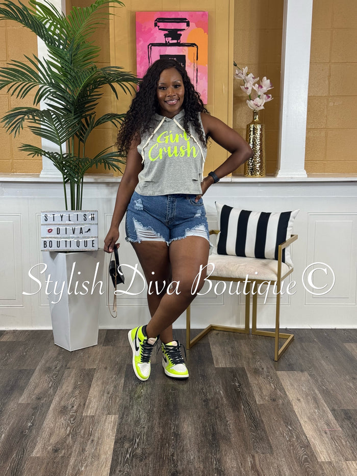 Kya Distessed Denim Shorts