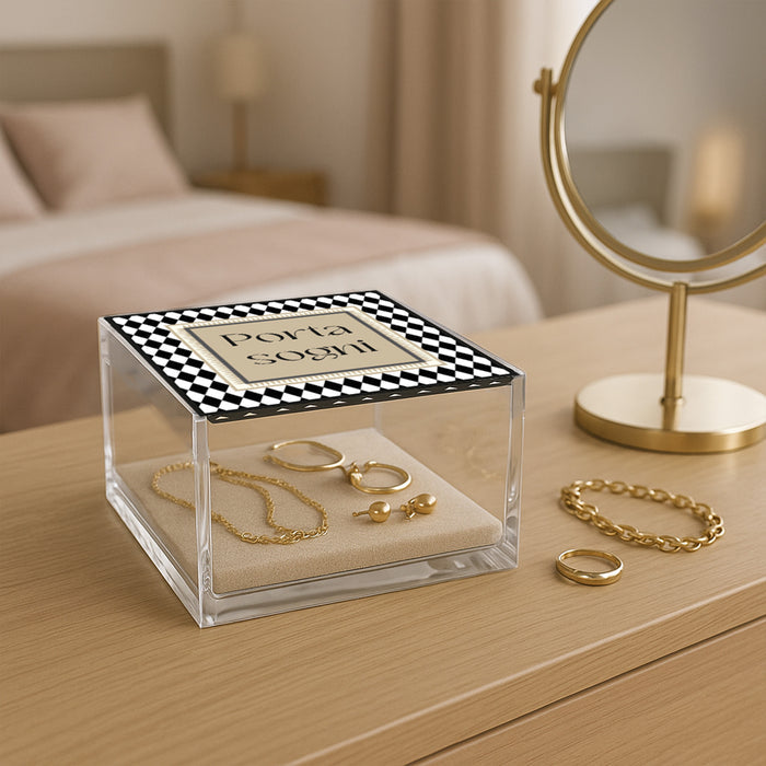 Large Square Jewelry Box Happy Beauty