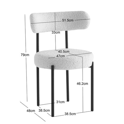 LARS - Lot de 2 chaises scandinaves en métal et velours côtelé beige