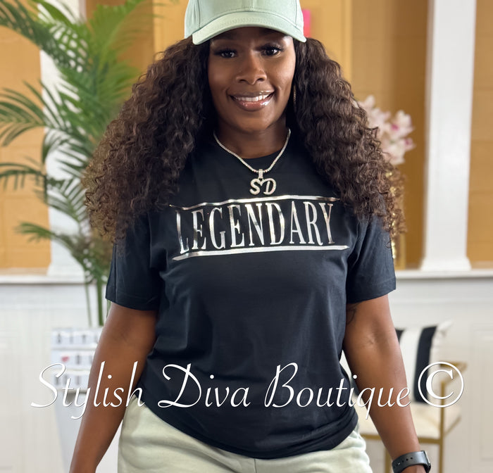 LEGENDARY T-Shirt (Black Shirt/Metallic Silver Print)