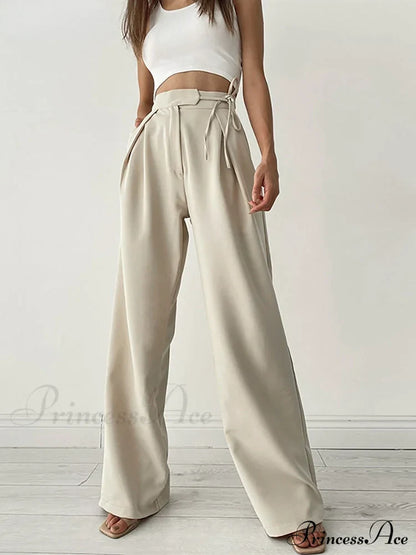 Long Loose Straight Casual Drawstring Sport Trousers