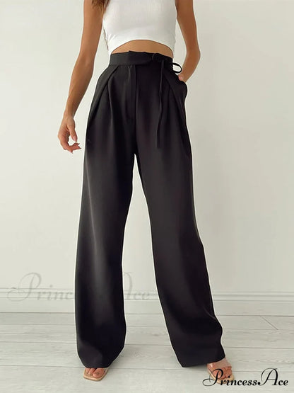 Long Loose Straight Casual Drawstring Sport Trousers
