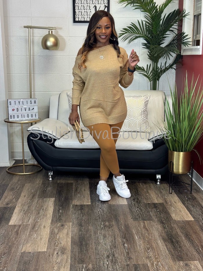 Luxe Cotton Capri Leggings (Cafe Brown)