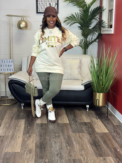 Luxe Cotton Leggings up to 3XL (Light Olive)