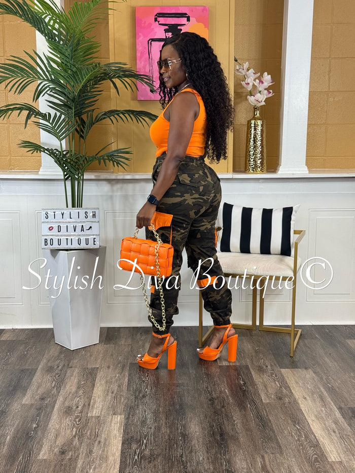 Maddy One Shoulder Bodysuit (Orange)