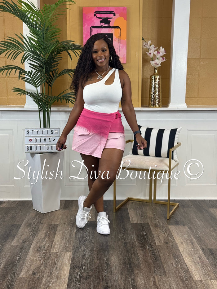 Maddy One Shoulder Bodysuit (White)