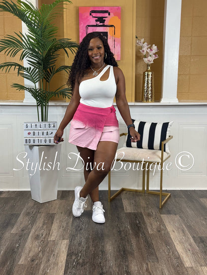 Maddy One Shoulder Bodysuit (White)