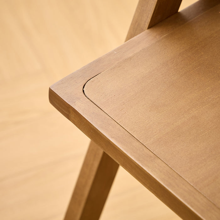 MADEIRA - Fauteuil de table en bois massif foncé et cannage