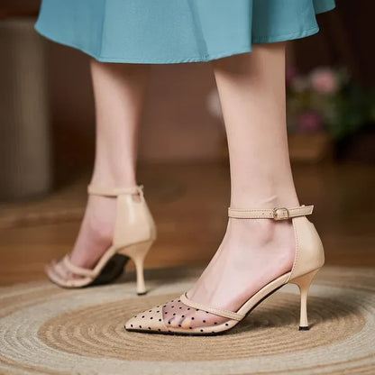Mesh Polka-Dot Pumps