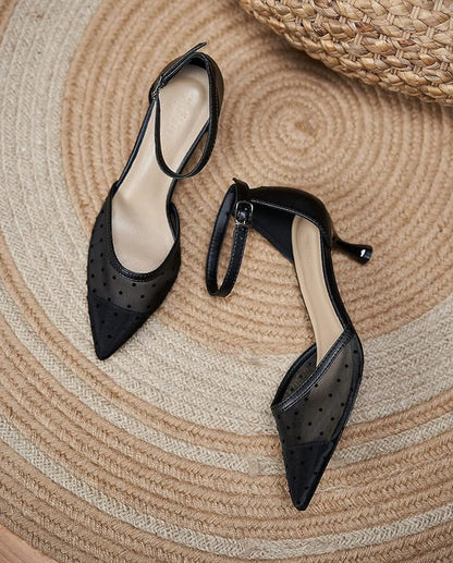 Mesh Polka-Dot Pumps