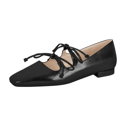 Metallic Mary Jane Double Bow Ballerina Flats