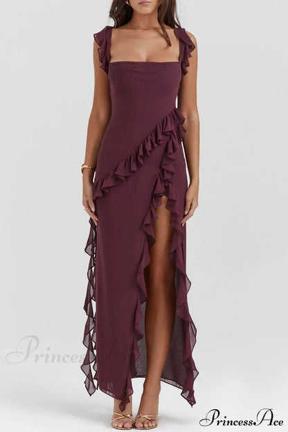 Mulberry Ruffle Maxi Dress