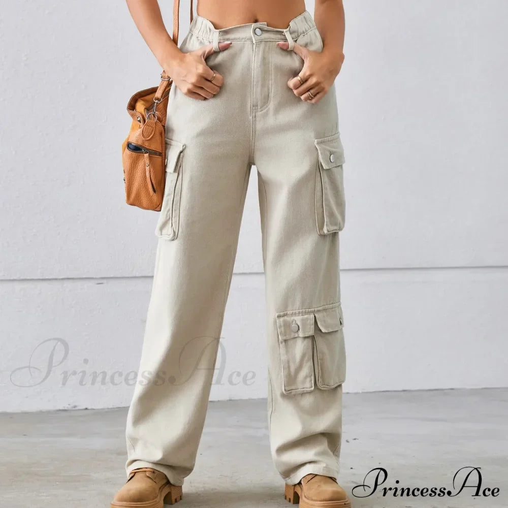 Multi Pocket Cargo Pantalones Jeans