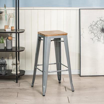 NASH - Tabouret de bar en métal et frêne naturel gris