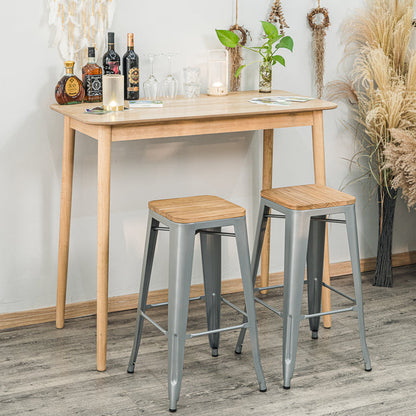 NASH - Tabouret de bar en métal et frêne naturel gris