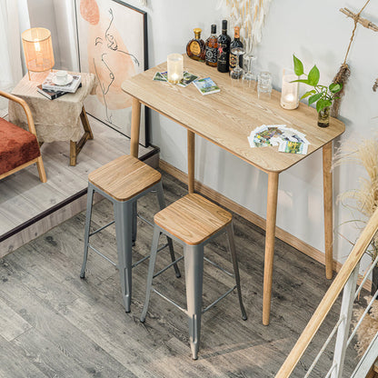 NASH - Tabouret de bar en métal et frêne naturel gris