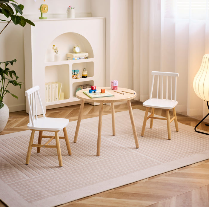 NESNA - Lot de 2 chaises pour enfants en bois blanc