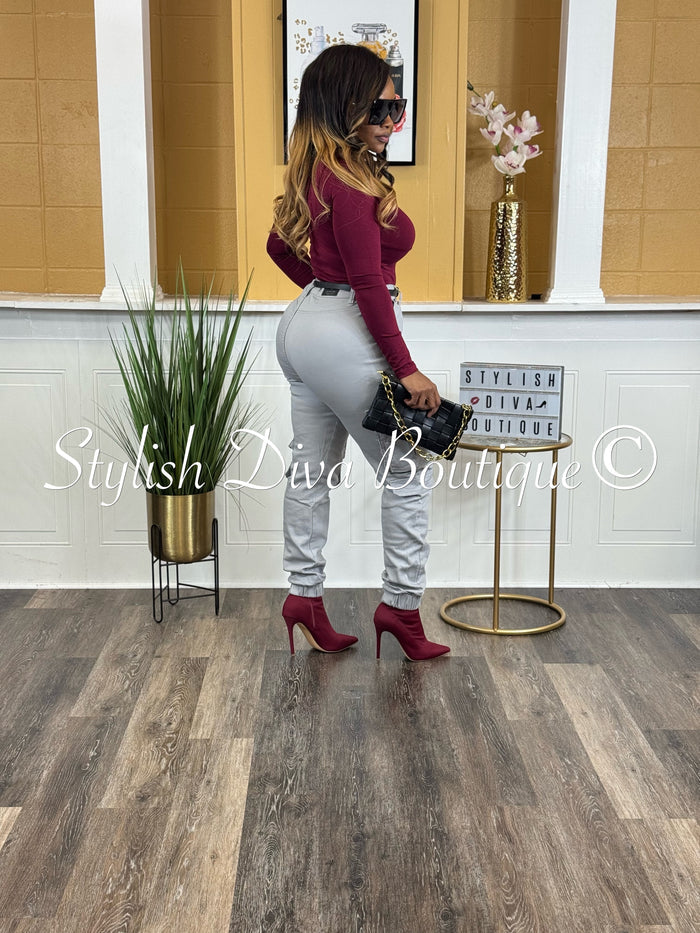 Nyla Sweetheart L/S Bodysuit (Burgundy)