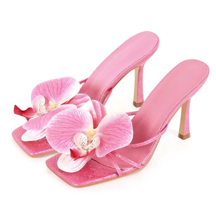 Orchid Kitten Heel Slip On Mules