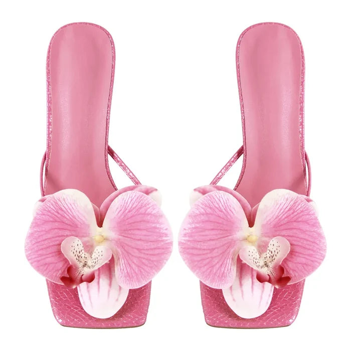 Orchid Kitten Heel Slip On Mules
