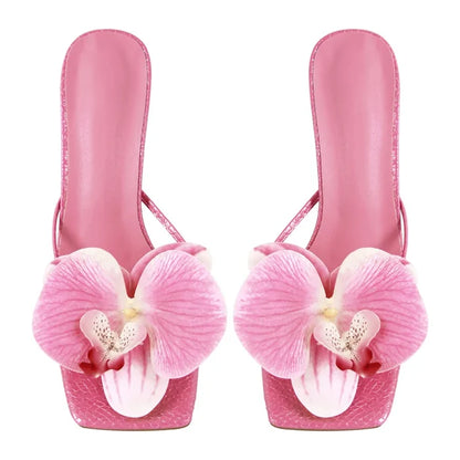 Orchid Kitten Heel Slip On Mules