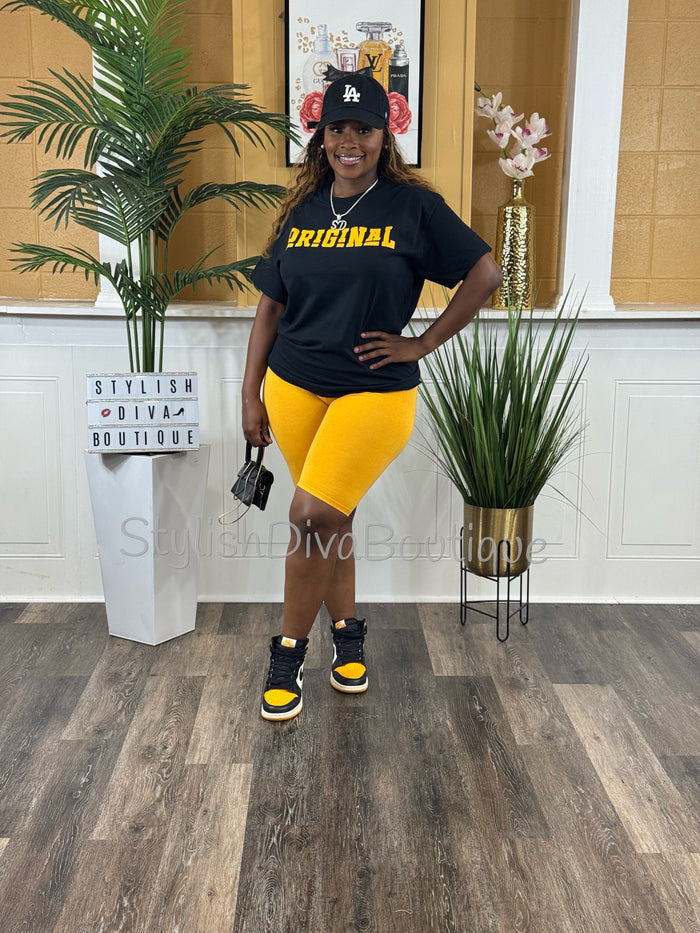 ORIGINAL Signature Graphic Tee (Black Shirt/Athletic Gold Print)