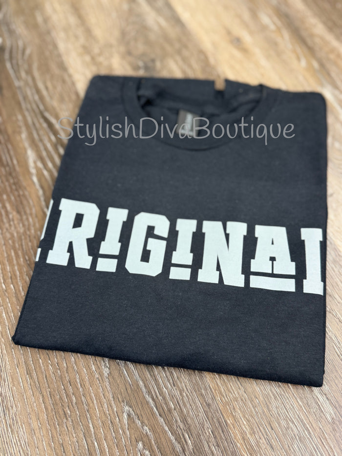 ORIGINAL Signature Graphic Tee (Black Shirt/Grey Print)