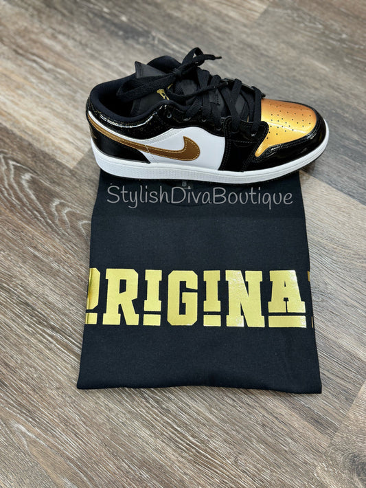 ORIGINAL Signature Graphic Tee (Black Shirt/Metallic Gold Print)