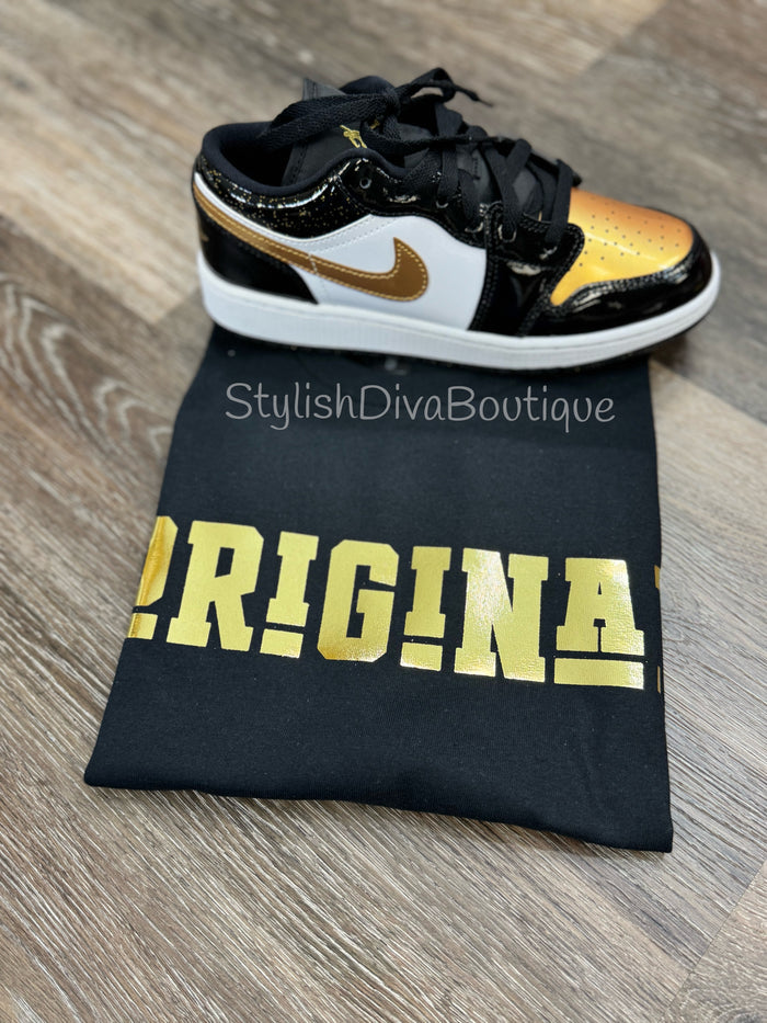 ORIGINAL Signature Graphic Tee (Black Shirt/Metallic Gold Print)