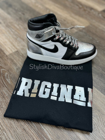 ORIGINAL Signature Graphic Tee (Black Shirt/Metallic Silver Print)