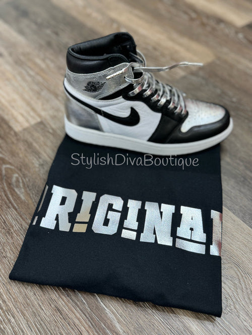 ORIGINAL Signature Graphic Tee (Black Shirt/Metallic Silver Print)