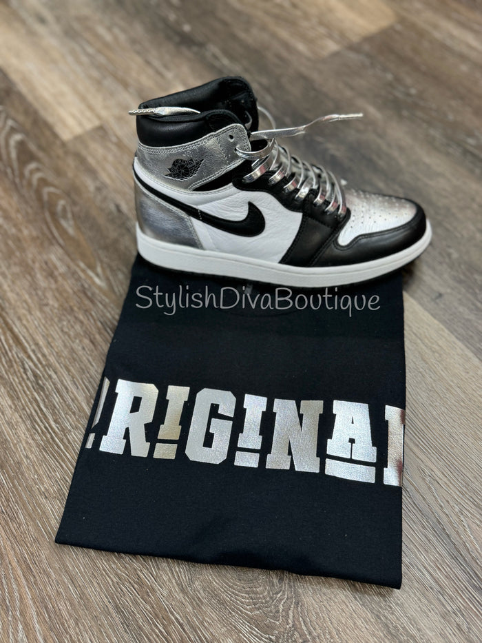 ORIGINAL Signature Graphic Tee (Black Shirt/Metallic Silver Print)