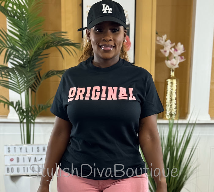 ORIGINAL Signature Graphic Tee (Black Shirt/Pink Print)
