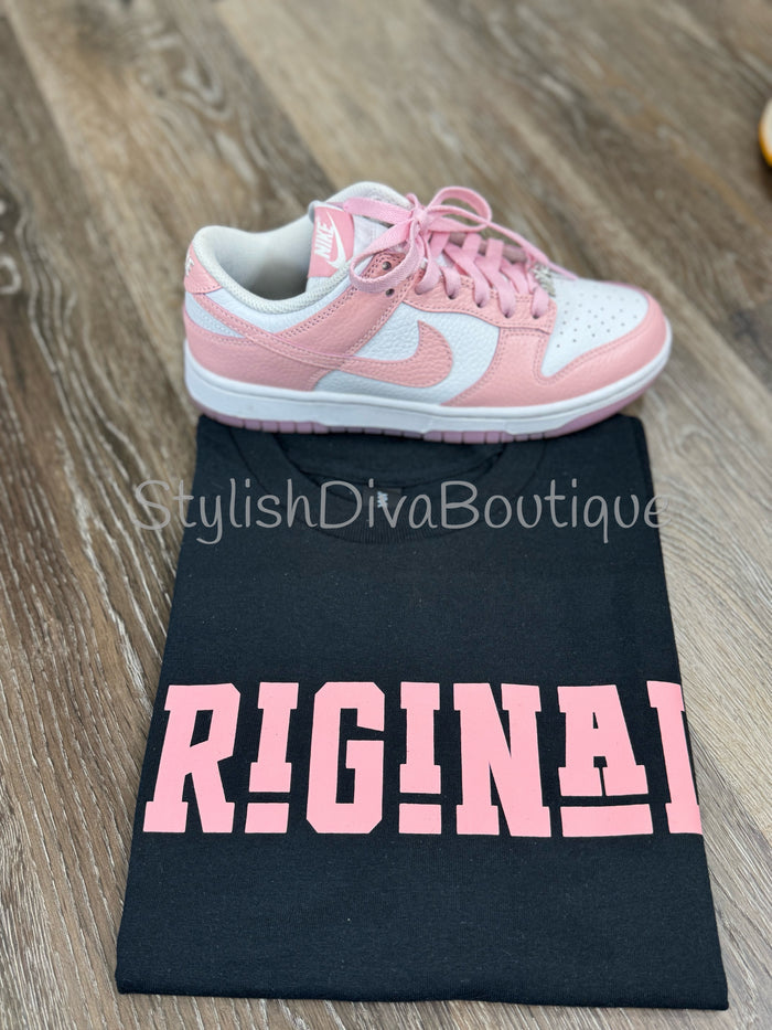 ORIGINAL Signature Graphic Tee (Black Shirt/Pink Print)