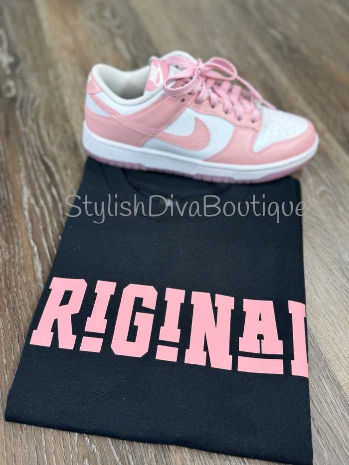 ORIGINAL Signature Graphic Tee (Black Shirt/Pink Print)