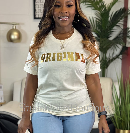 ORIGINAL Signature Graphic Tee (Champagne Cream)
