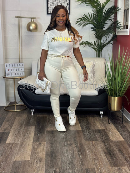ORIGINAL Signature Graphic Tee (Champagne Cream)