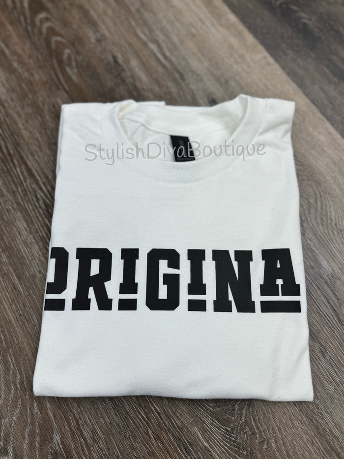 ORIGINAL Signature Graphic Tee (White Shirt/Black Print)