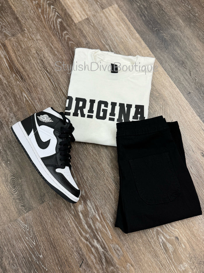 ORIGINAL Signature Graphic Tee (White Shirt/Black Print)