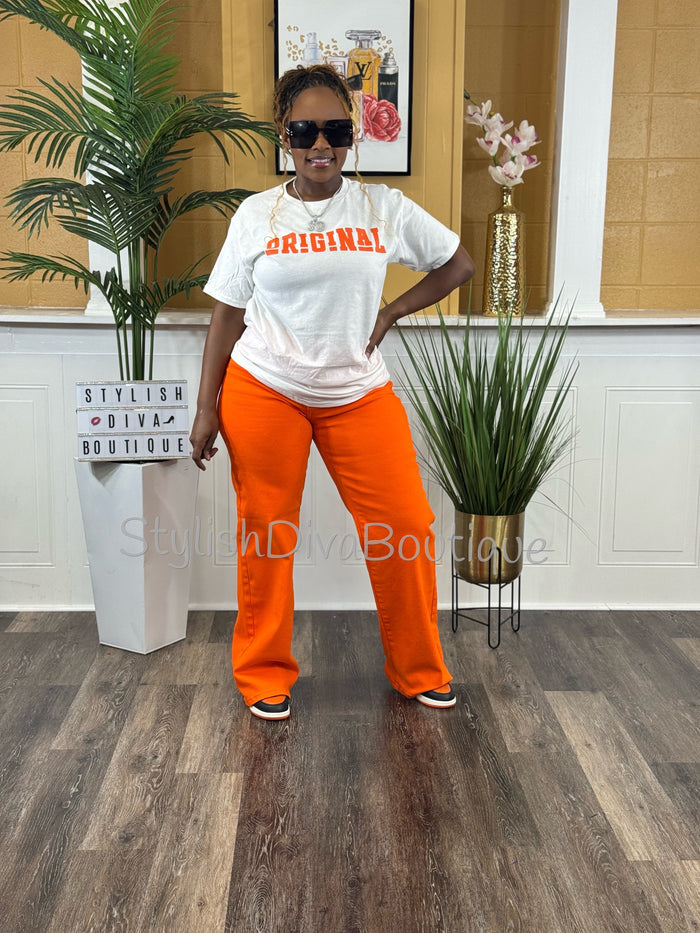 ORIGINAL Signature Graphic Tee (White Shirt/Orange Print)