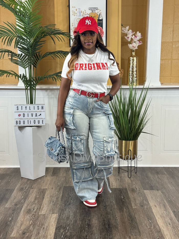 ORIGINAL Signature Graphic Tee (White Shirt/Red Print)