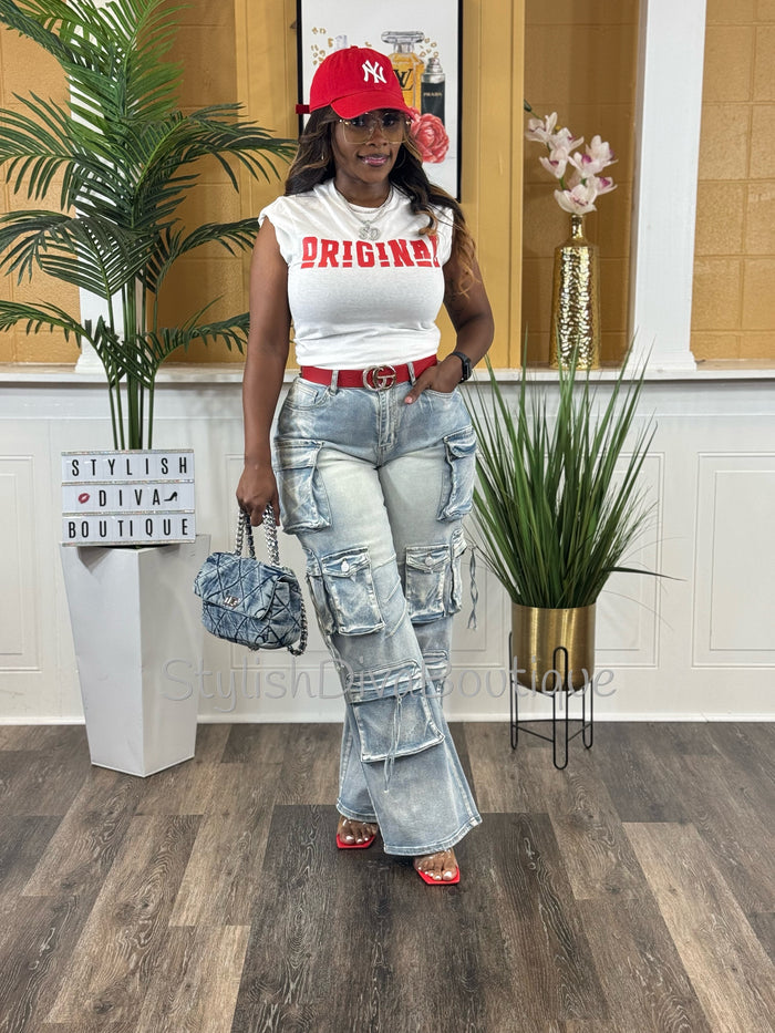 ORIGINAL Signature Graphic Tee (White Shirt/Red Print)