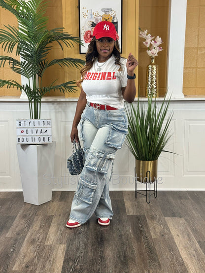 ORIGINAL Signature Graphic Tee (White Shirt/Red Print)